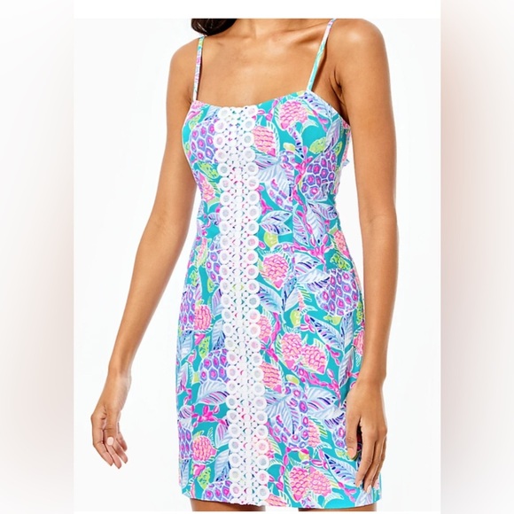Lilly Pulitzer Dresses & Skirts - LILLY PULITZER Sz 6 SHELLI LACE CROCHET SHEATH STRETCH DRESS TURTLE WAVE